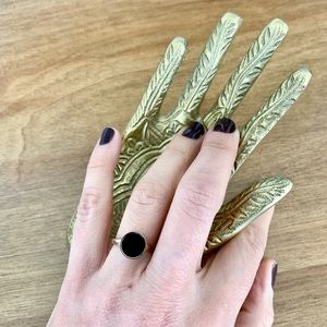 LAST CHANCE‼️ RARE Genuine Black Moonstone 18ct Gold Plated Ring